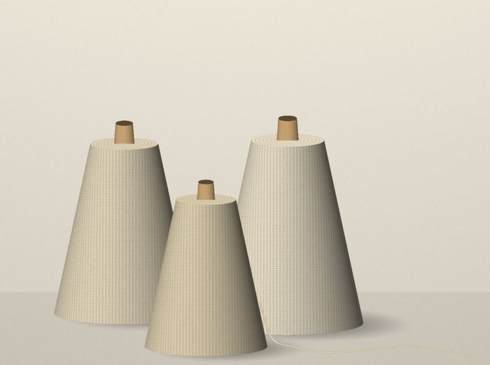 Cones of banana-blend yarn