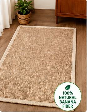 Woven banana fibre rug