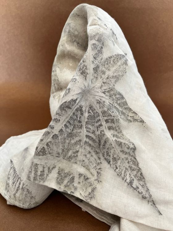 Eco print leaf pattern on fabric